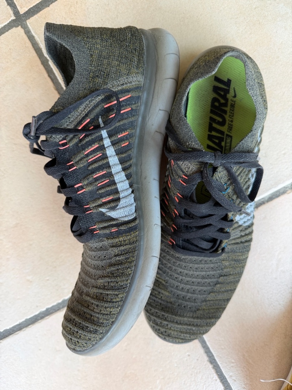 Like-new Nike Olive Green Flyknit Sneakers